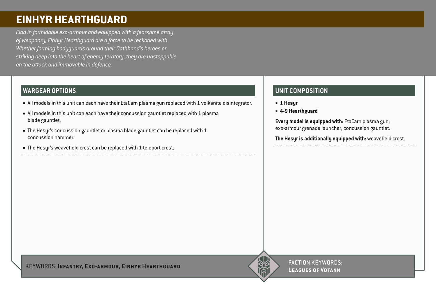 Einhyr Hearthguard Options