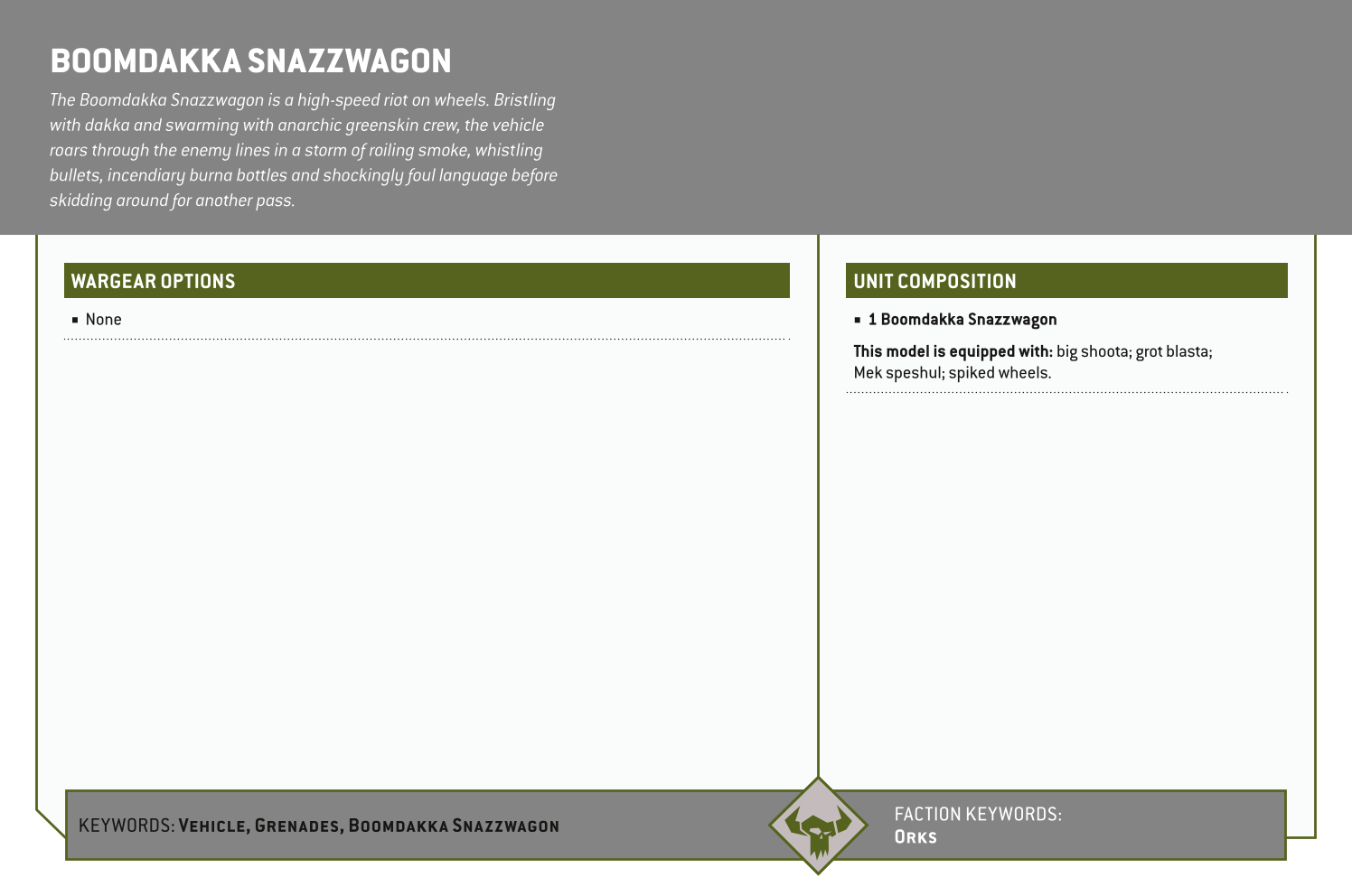 Boomdakka Snazzwagon Options