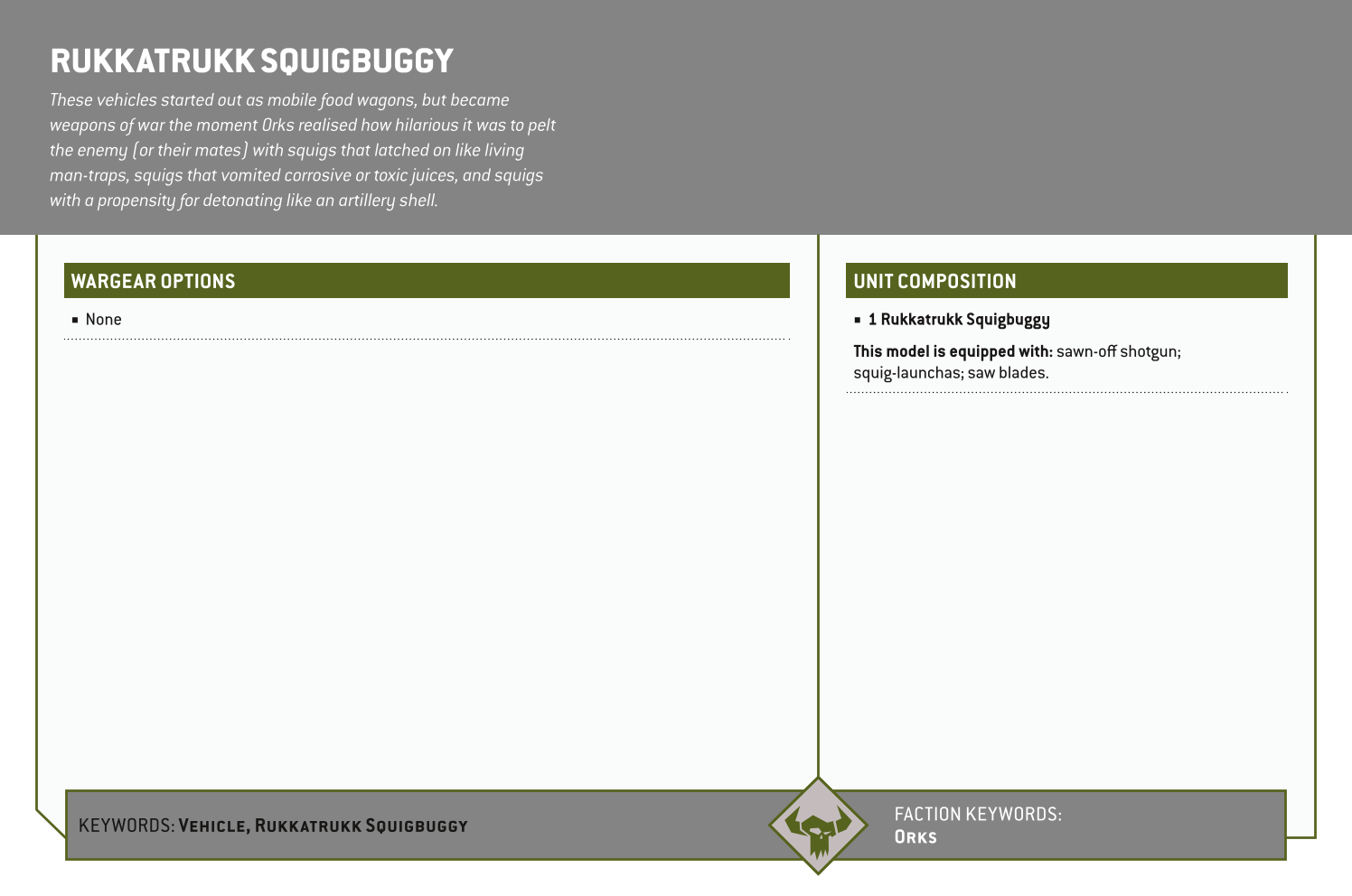 Rukkatrukk Squigbuggy Options