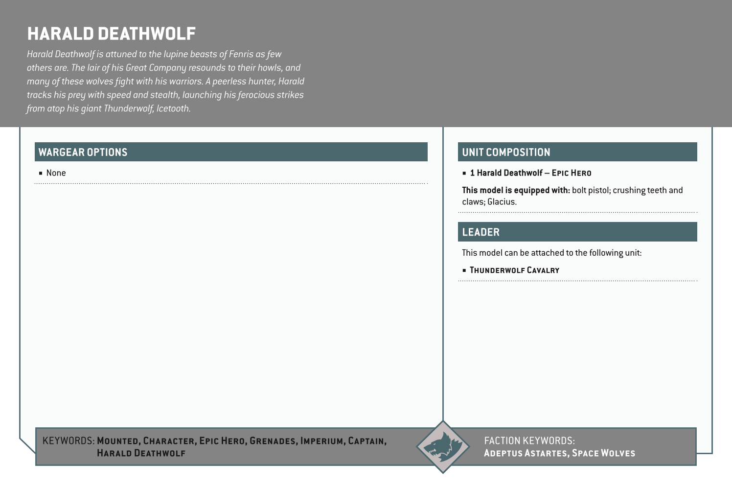 Harald Deathwolf Options