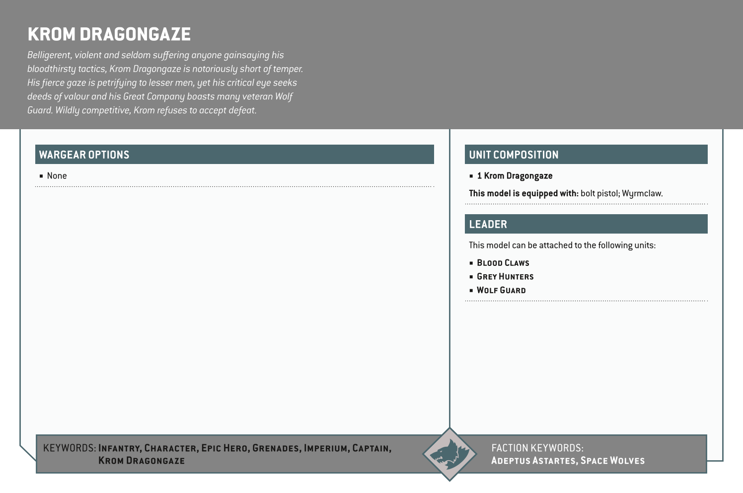 Krom Dragongaze Options