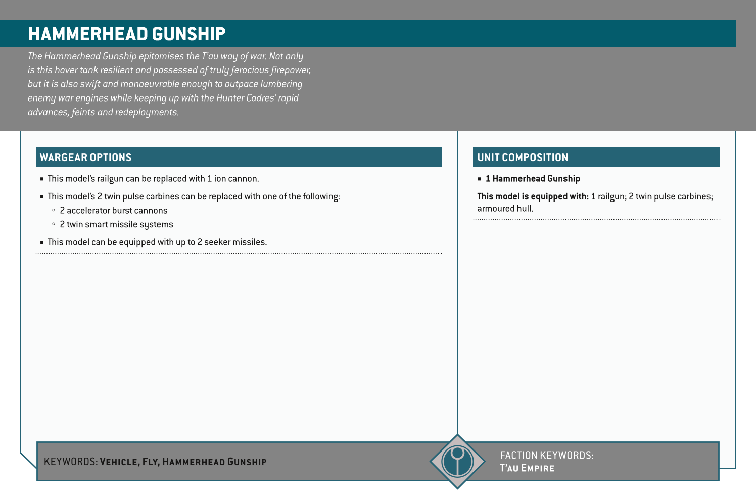 Hammerhead Gunship Options