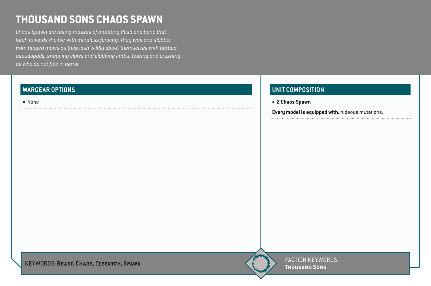 Thousand Sons Chaos Spawn Options