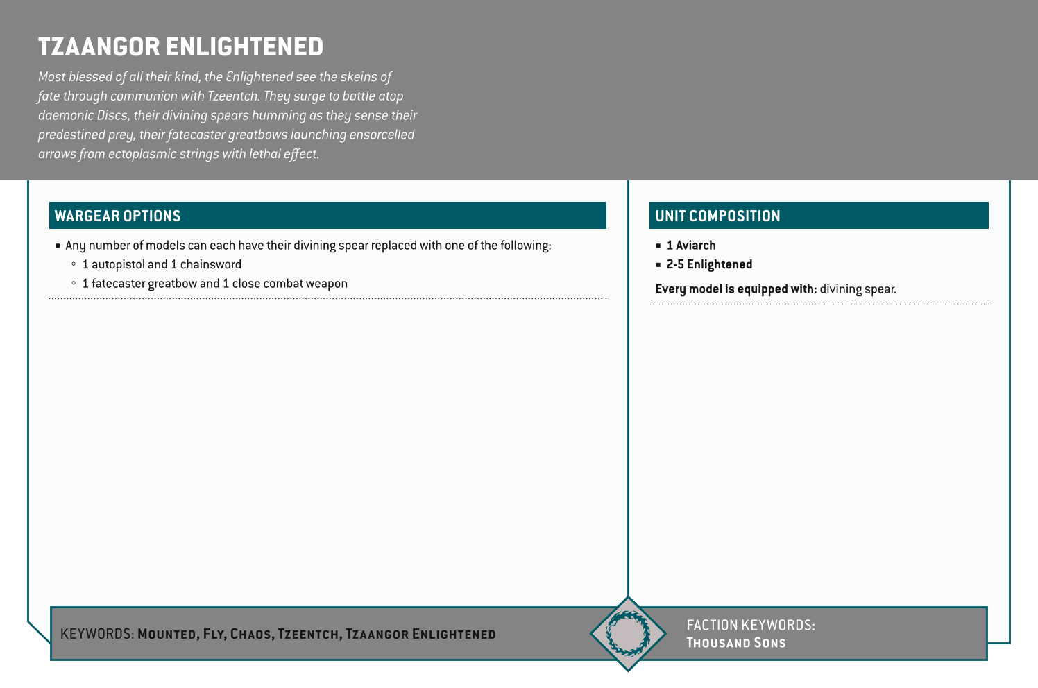 Tzaangor Enlightened Options