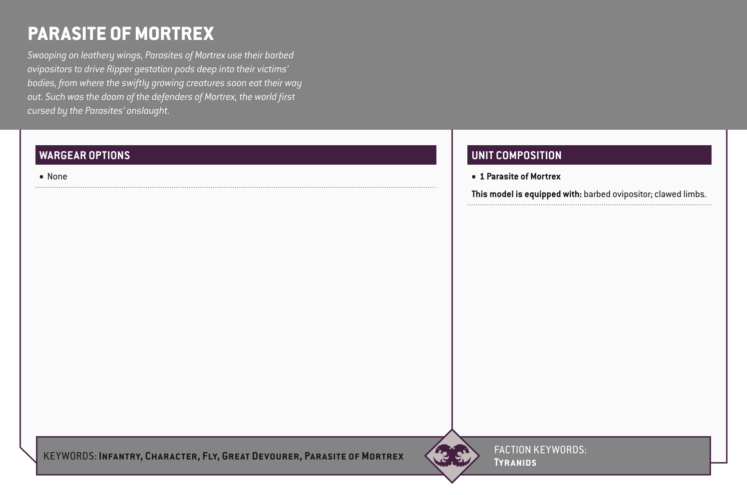 Parasite Of Mortrex Options