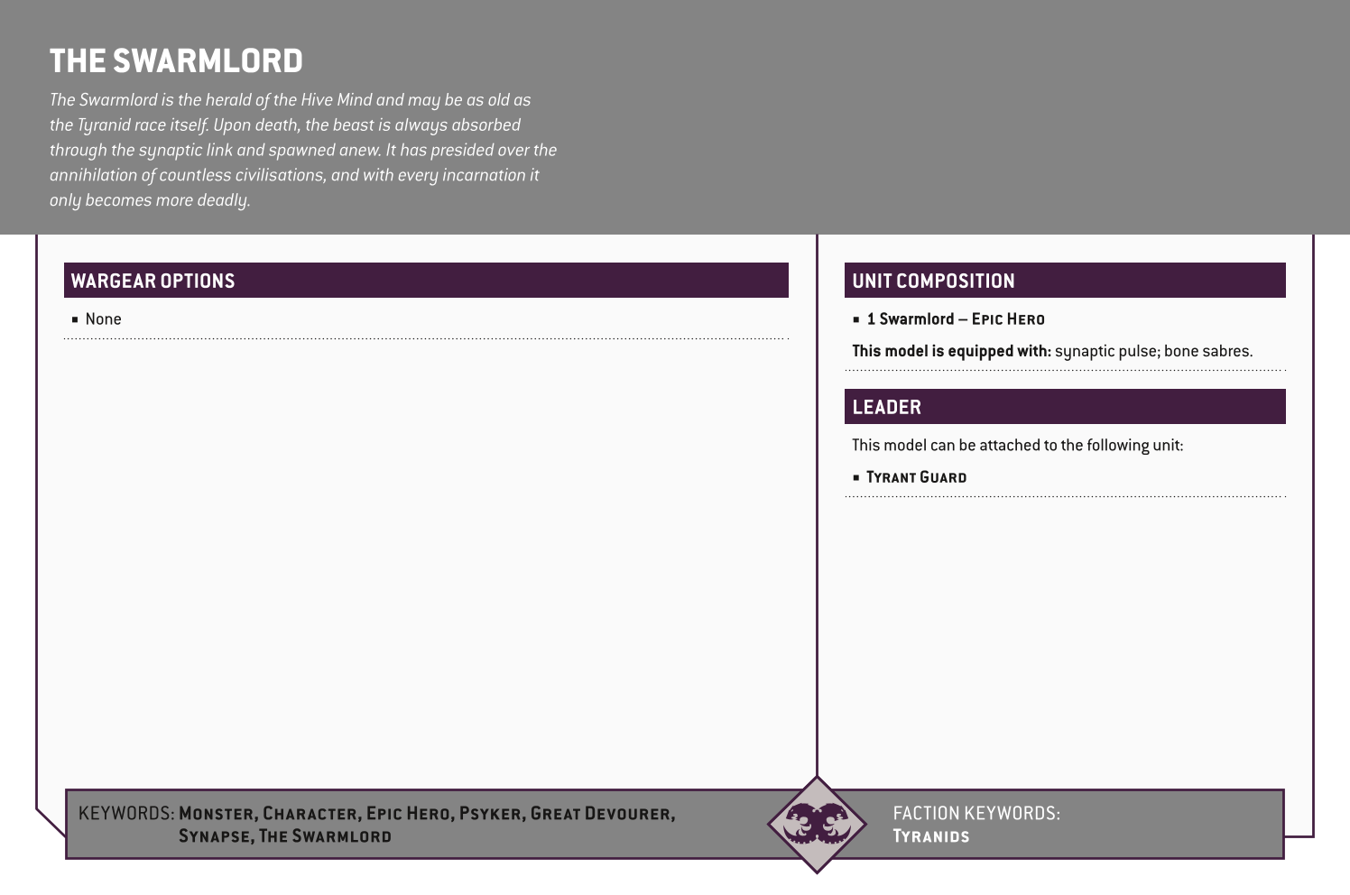 The Swarmlord Options