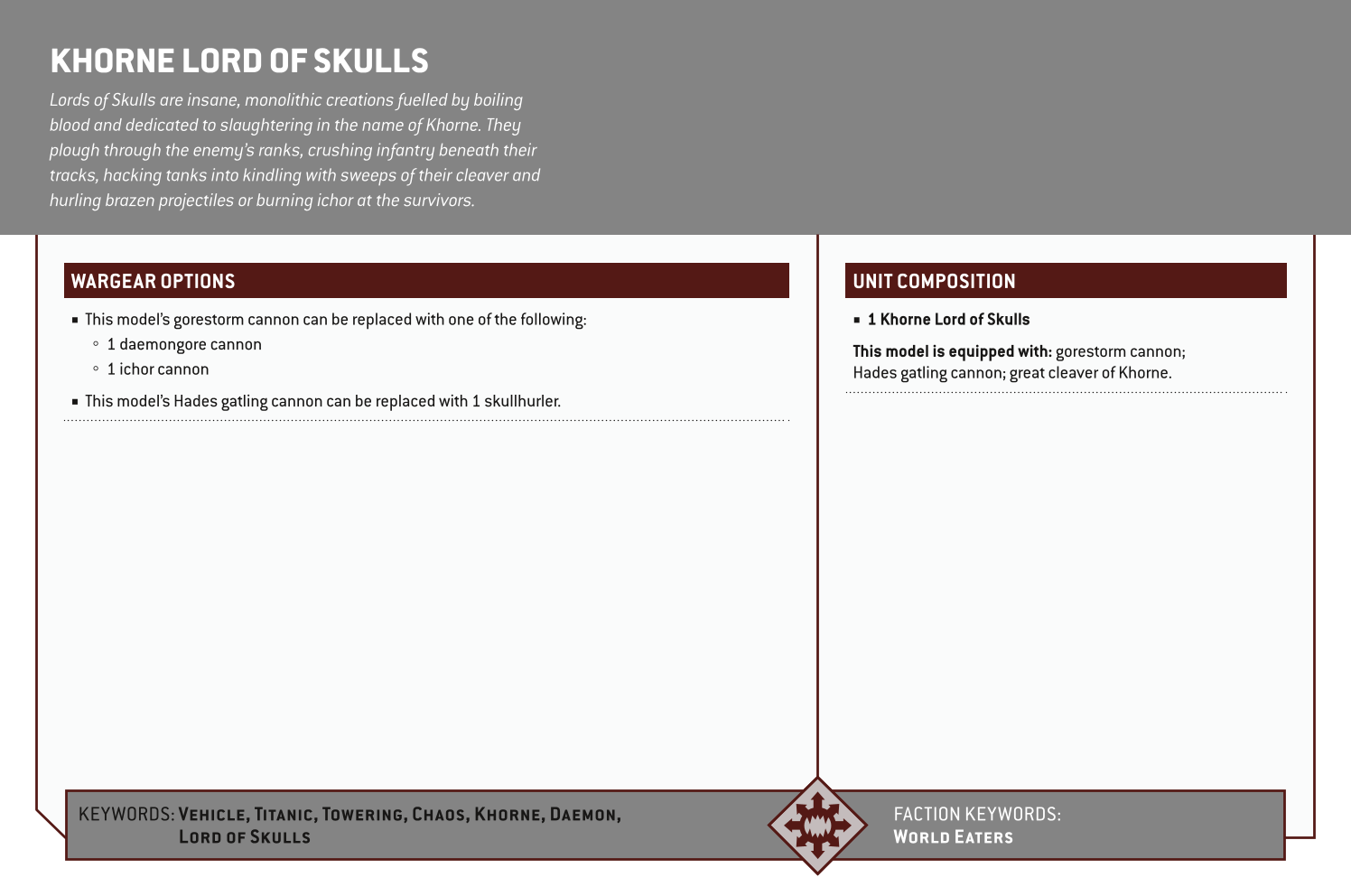 Khorne Lord Of Skulls Options