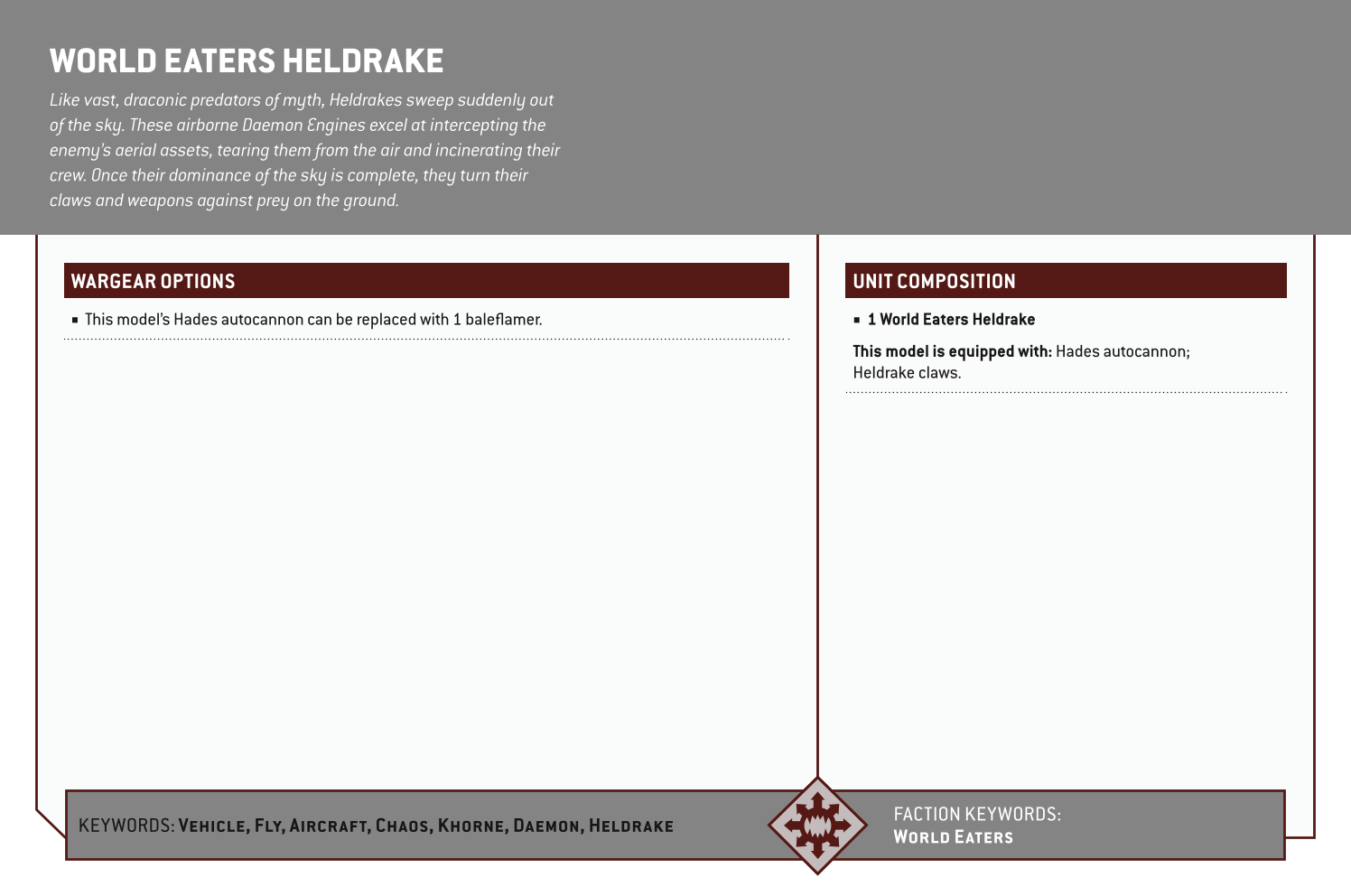 World Eaters Heldrake Options