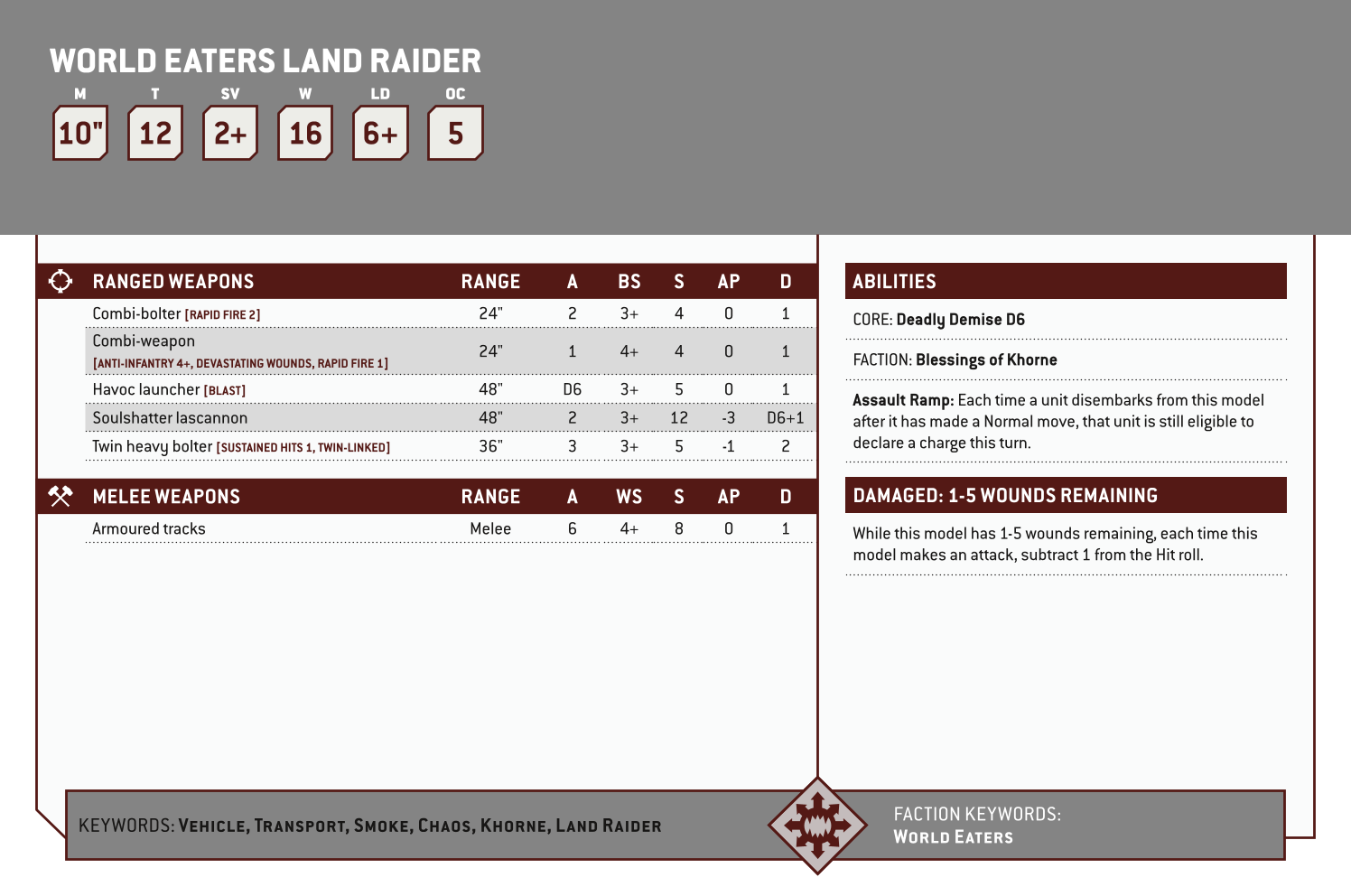 World Eaters Land Raider